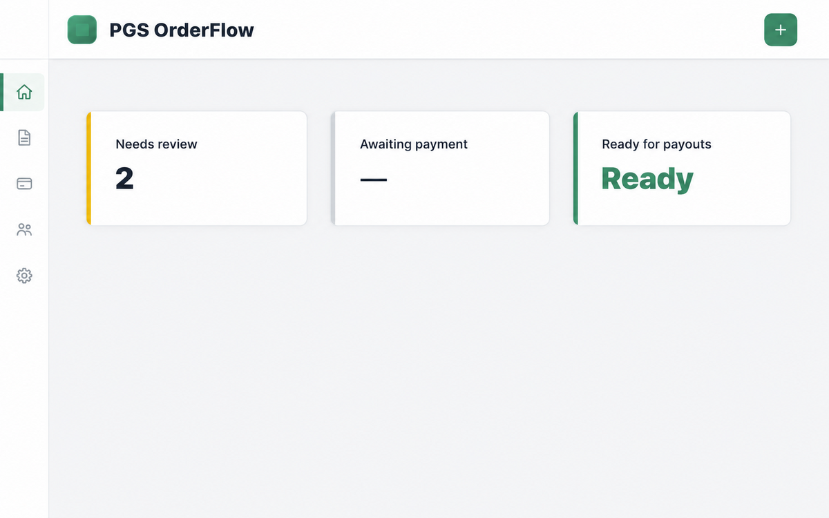 PGS OrderFlow software interface